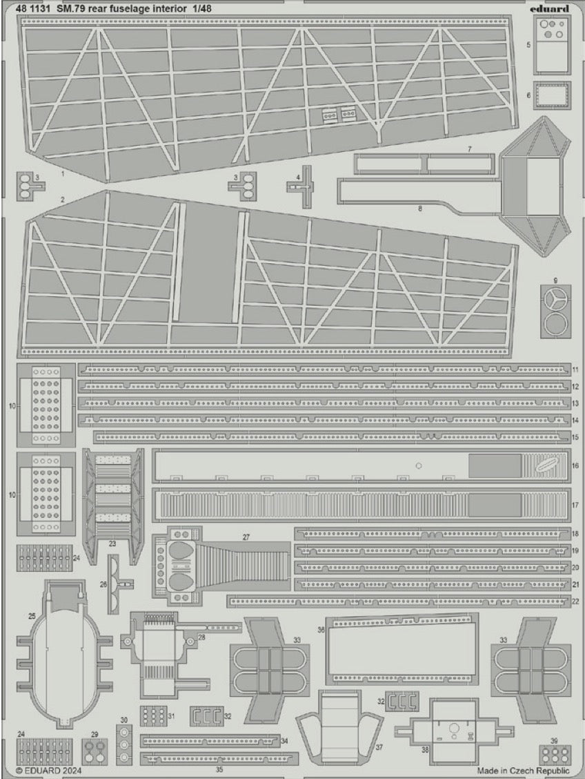 Savoia-Marchetti SM.79 rear fuselage interior 1/48 (designed to be used with Eduard kits)