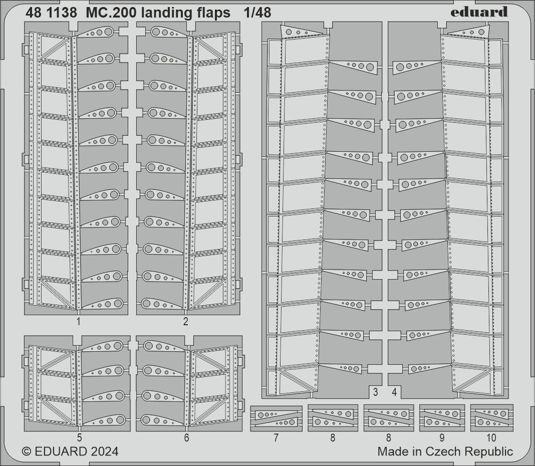 Macchi C.200 Saetta landing flaps 1/48 (designed to be used with Italeri kits)