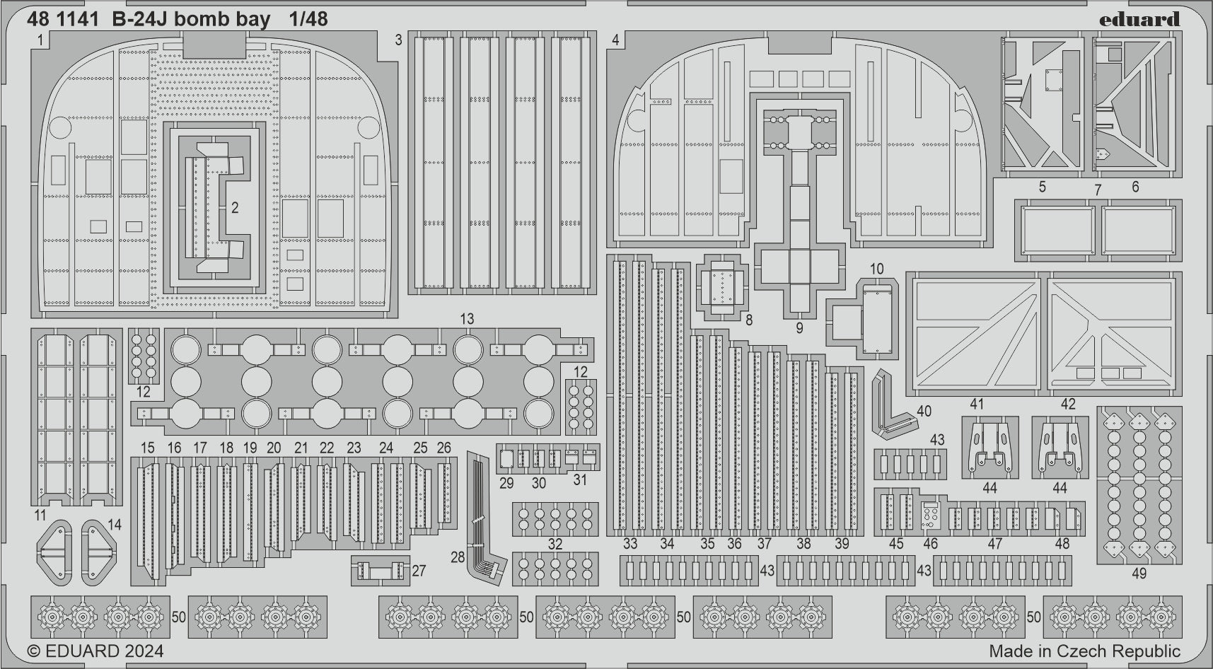 Consolidated B-24J Liberator bomb bay 1/48 (designed to be used with Hobby Boss kits)