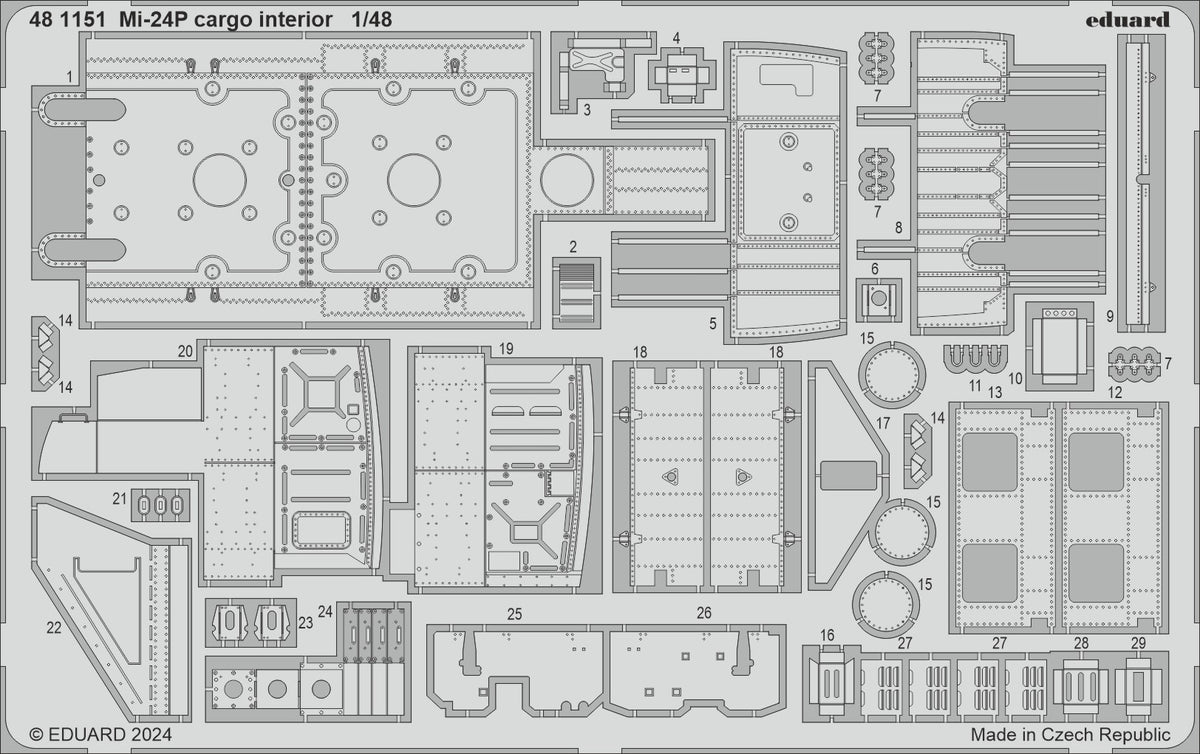 Mil Mi-24P cargo interior 1/48 (designed to be used with Trumpeter kits)