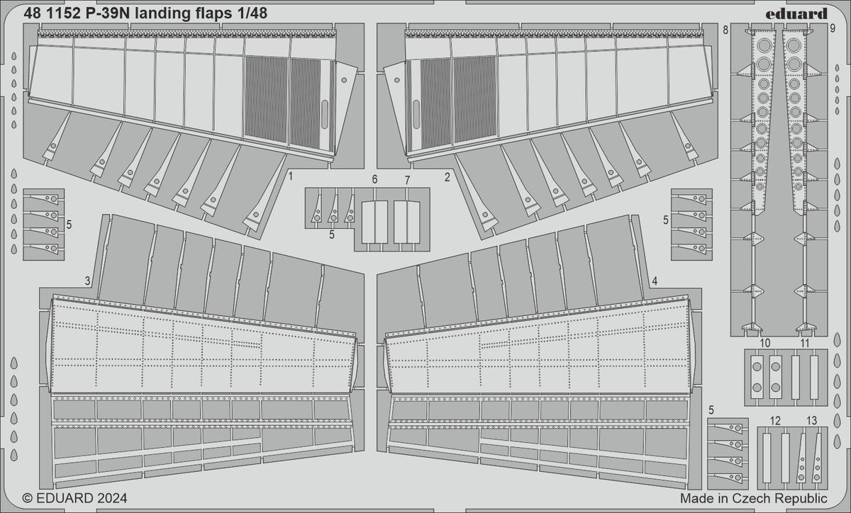 Bell P-39N Airacobra landing flaps 1/48 (designed to be used with Arma Hobby kits)