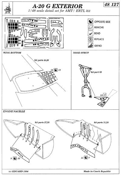 Douglas A-20 Havoc Undercarriage (designed to be used with AMT kits)