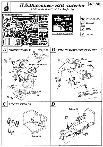 Blackburn/Hawker-Siddeley Buccaneer Interior (designed to be used with ORIGINAL ISSUE Airfix kits) (Eduard sold out March 2026)