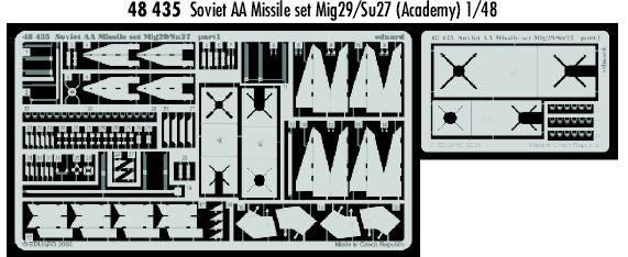 Soviet AA missile set for Mikoyan MiG-29/Sukhoi Su-27 (designed to be used with Academy kits)(Eduard sold out May 2024 part 1)