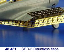 Douglas SBD-3 Dauntless flaps (designed to be used with Hasegawa kits)