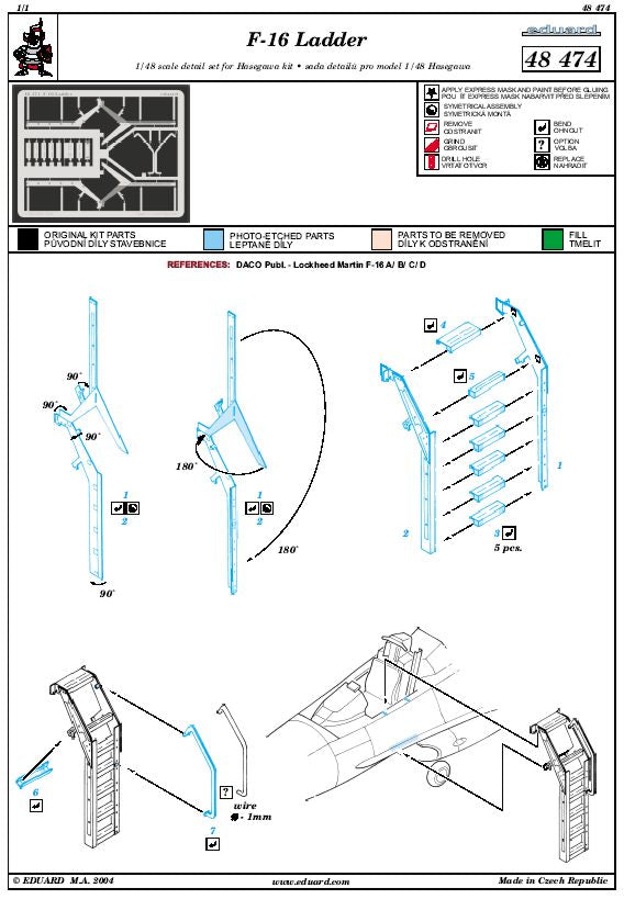 Lockheed-Martin F-16 Ladder (designed to be used with Hasegawa kits)[F-16C F-16D F-16N](Eduard sold out August 2023 part 1)