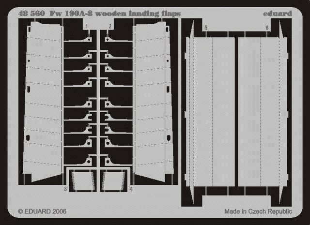 Focke-Wulf Fw-190A/Fw-190F wooden landing flaps (designed to be used with Eduard kits)(Eduard sold out August 2022)