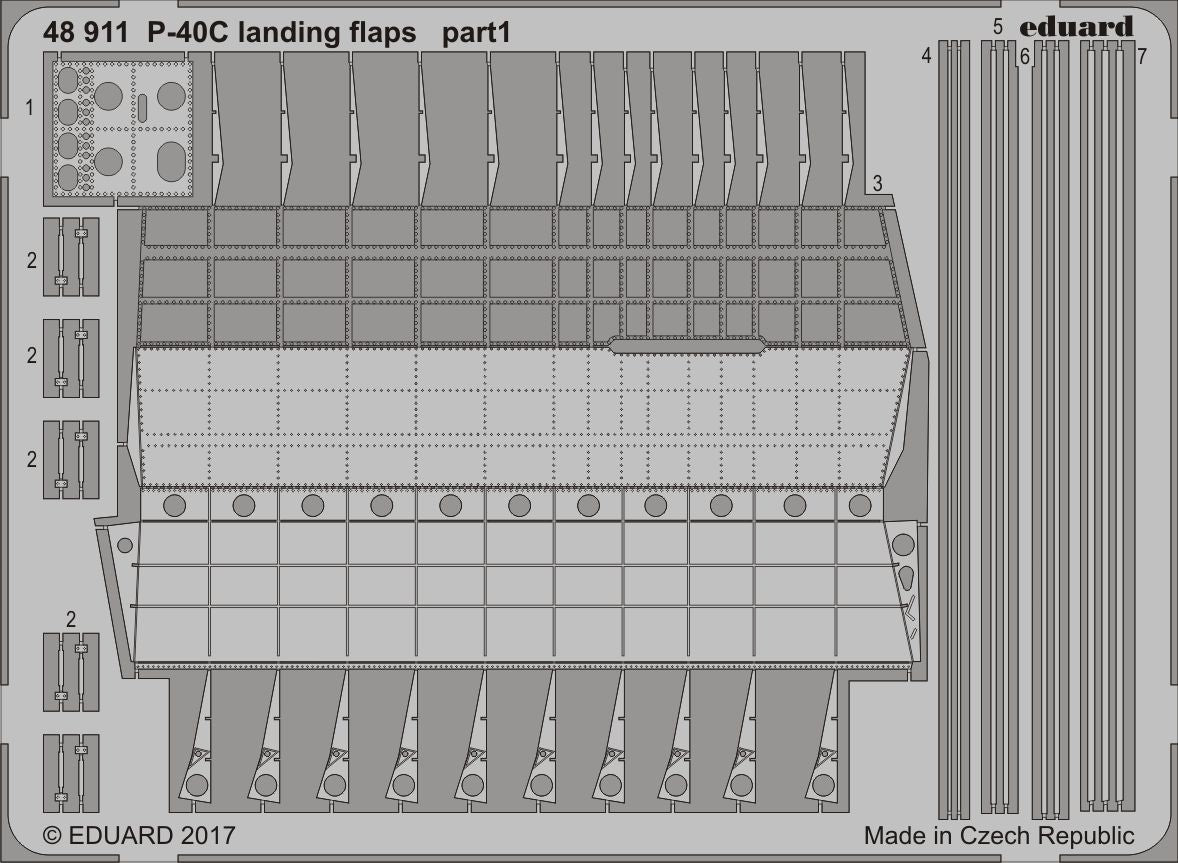 Curtiss P-40C (Hawk 81-A2) Flying Tigers landing flaps (designed to be used with Bronco Models kits) FB4006