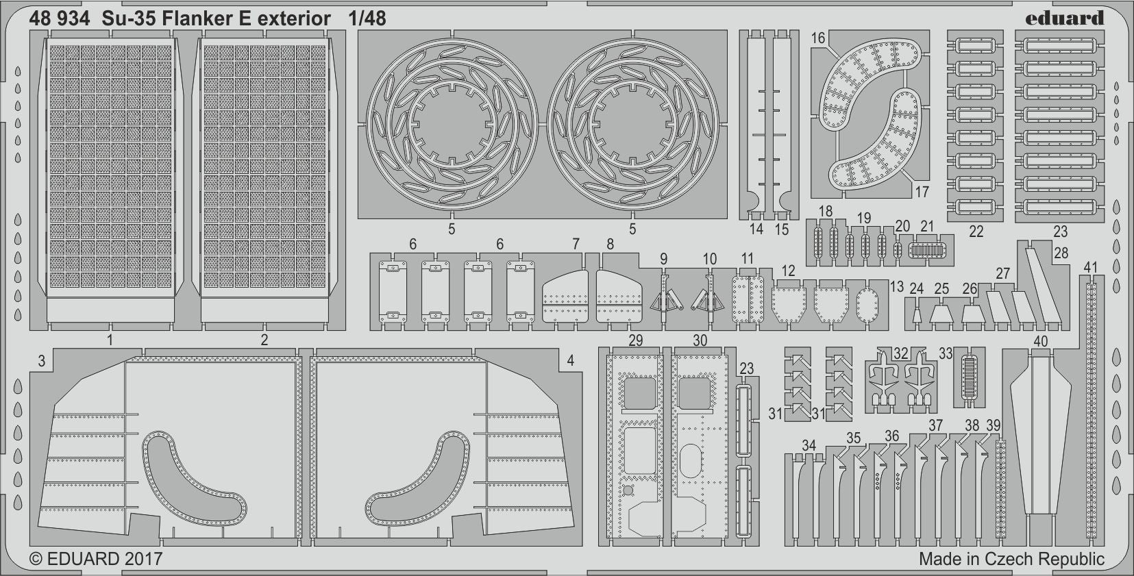 Sukhoi Su-35 Flanker E exterior (designed to be used with Kitty Hawk Models Models and Zimi Model kits)(Eduard sold out August 2023 part 1)