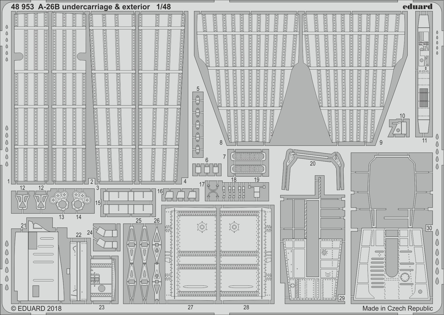 Douglas A-26B Invader undercarriage & exterior (designed to be used with Revell kits)