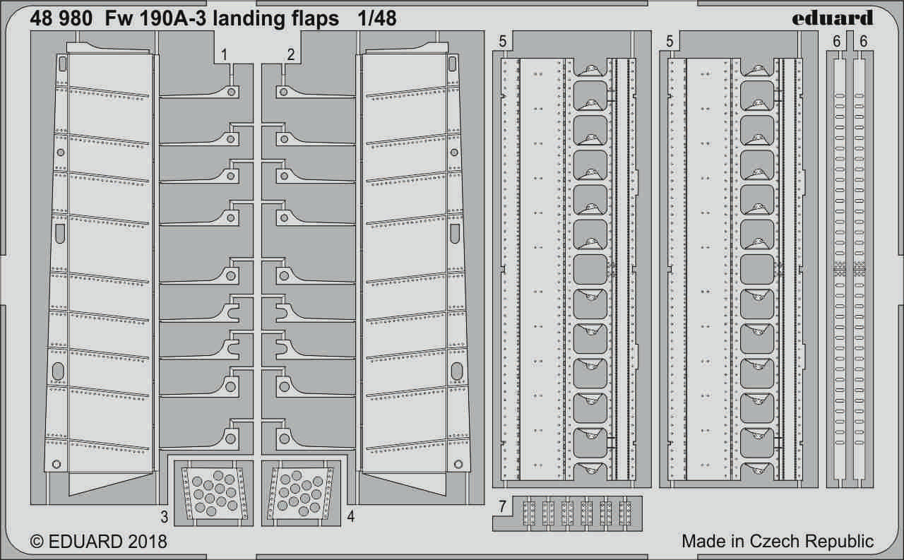 Focke-Wulf Fw-190A-3 landing flaps (designed to be used with Eduard kits)
