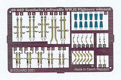 Luftwaffe Fighter seatbelts PRE-PAINTED IN COLOUR!