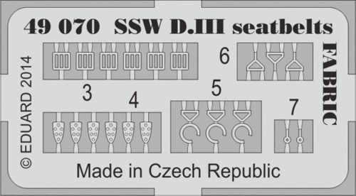 Siemens-Schuckert D.III seatbelts FABRIC (designed to be used with Eduard kits)