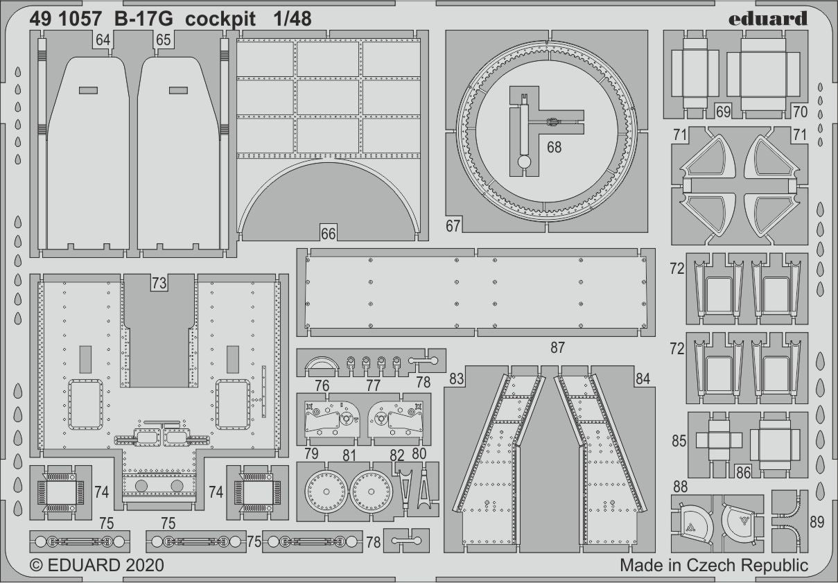 Boeing B-17G Flying Fortress cockpit (designed to be used with Hong Kong Models kits) (Eduard sold out December 2022 part 2)