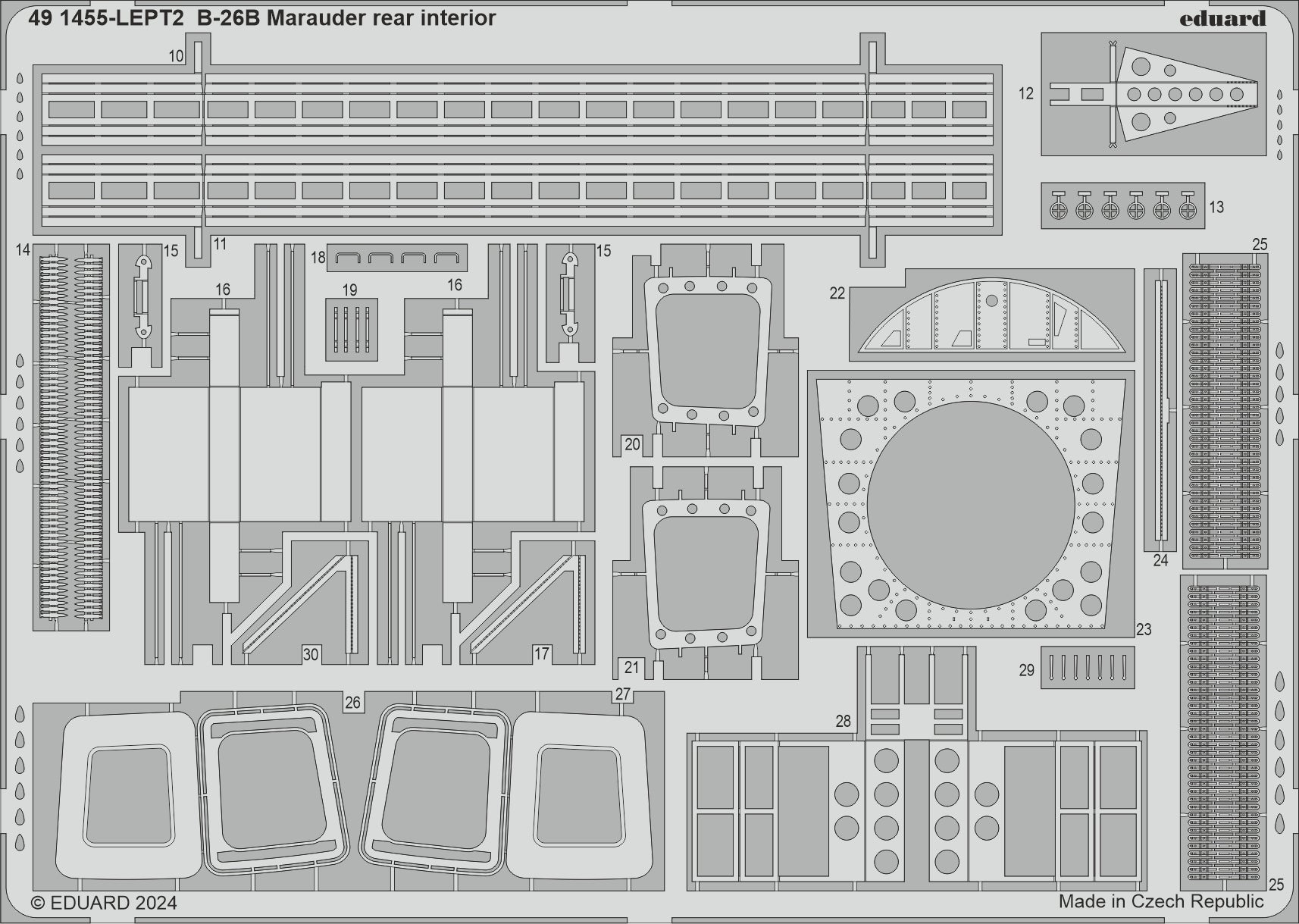 Martin B-26B Marauder rear interior 1/48 (designed to be used with ICM UA UK kits)