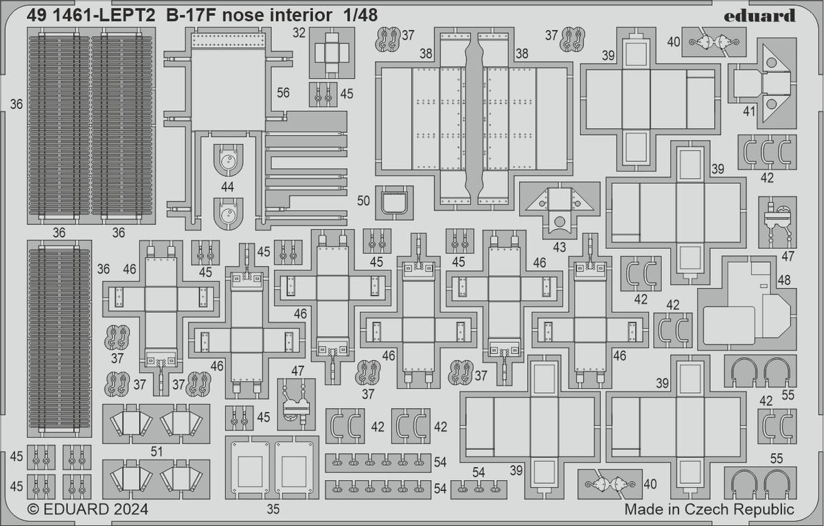 Boeing B-17F Flying Fortress nose interior 1/48 (designed to be used with Eduard kits)