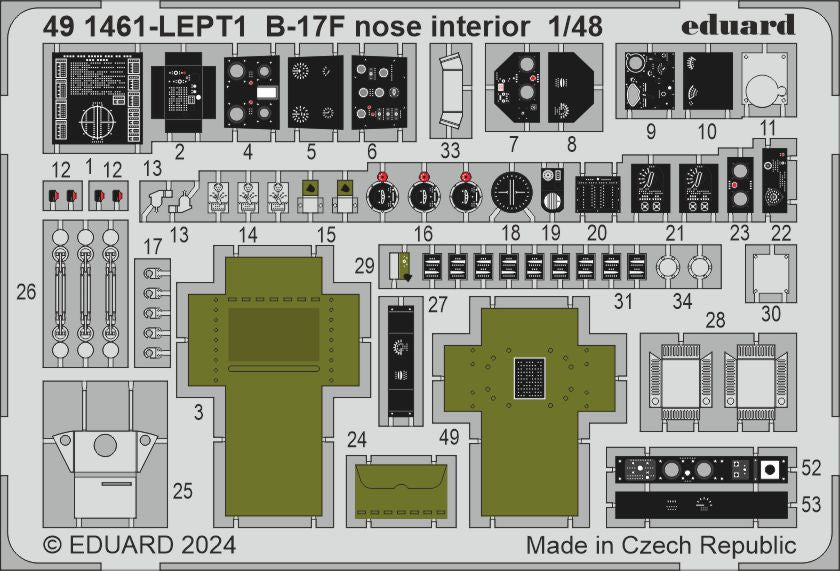 Boeing B-17F Flying Fortress nose interior 1/48 (designed to be used with Eduard kits)