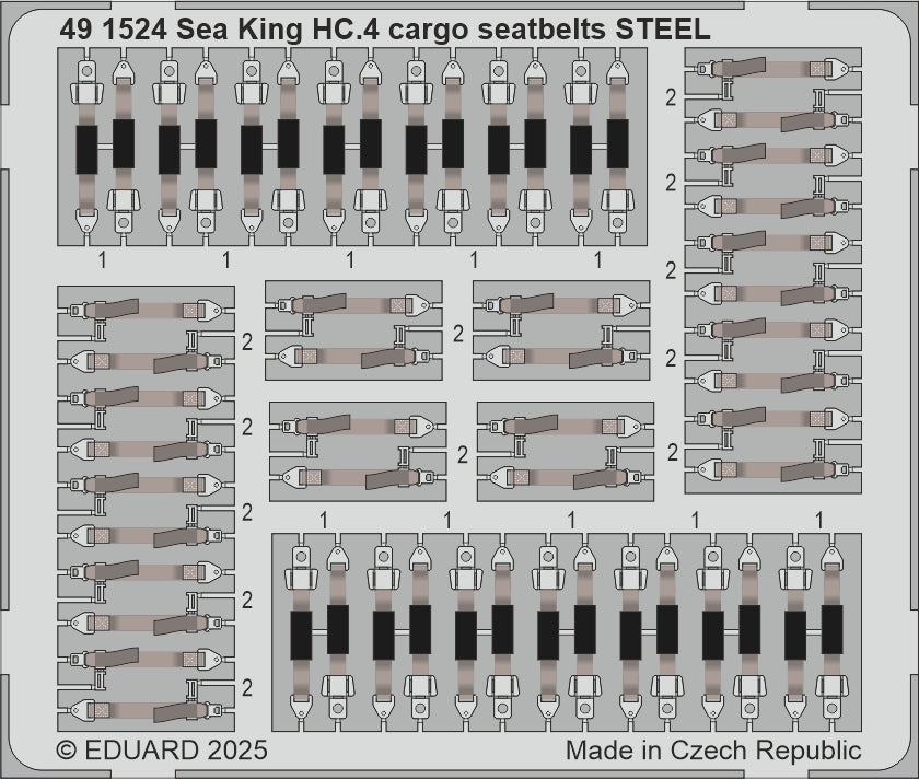 Westland Sea King HC.4 cargo seatbelts STEEL 1/48 (designed to be used with Airfix kits)