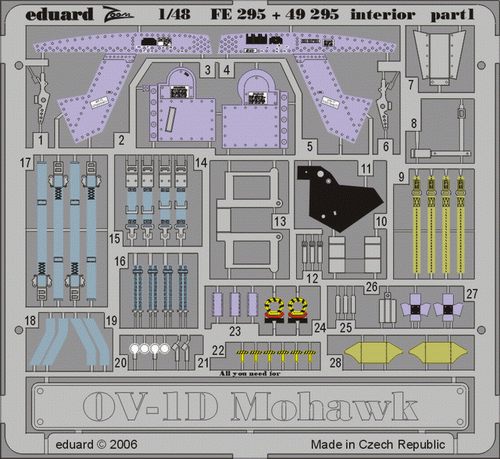 Grumman OV-1D Mohawk interior PRE-PAINTED IN COLOUR! (designed to be used with Roden kits)