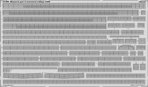 Bismark/Bismarck German Battleship 1941 part 8 - structural railings (designed to be used with Trumpeter kits)