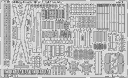 H.M.S. Queen Elizabeth 1943 pt 5 - deck & main batteries (designed to be used with Trumpeter kits)