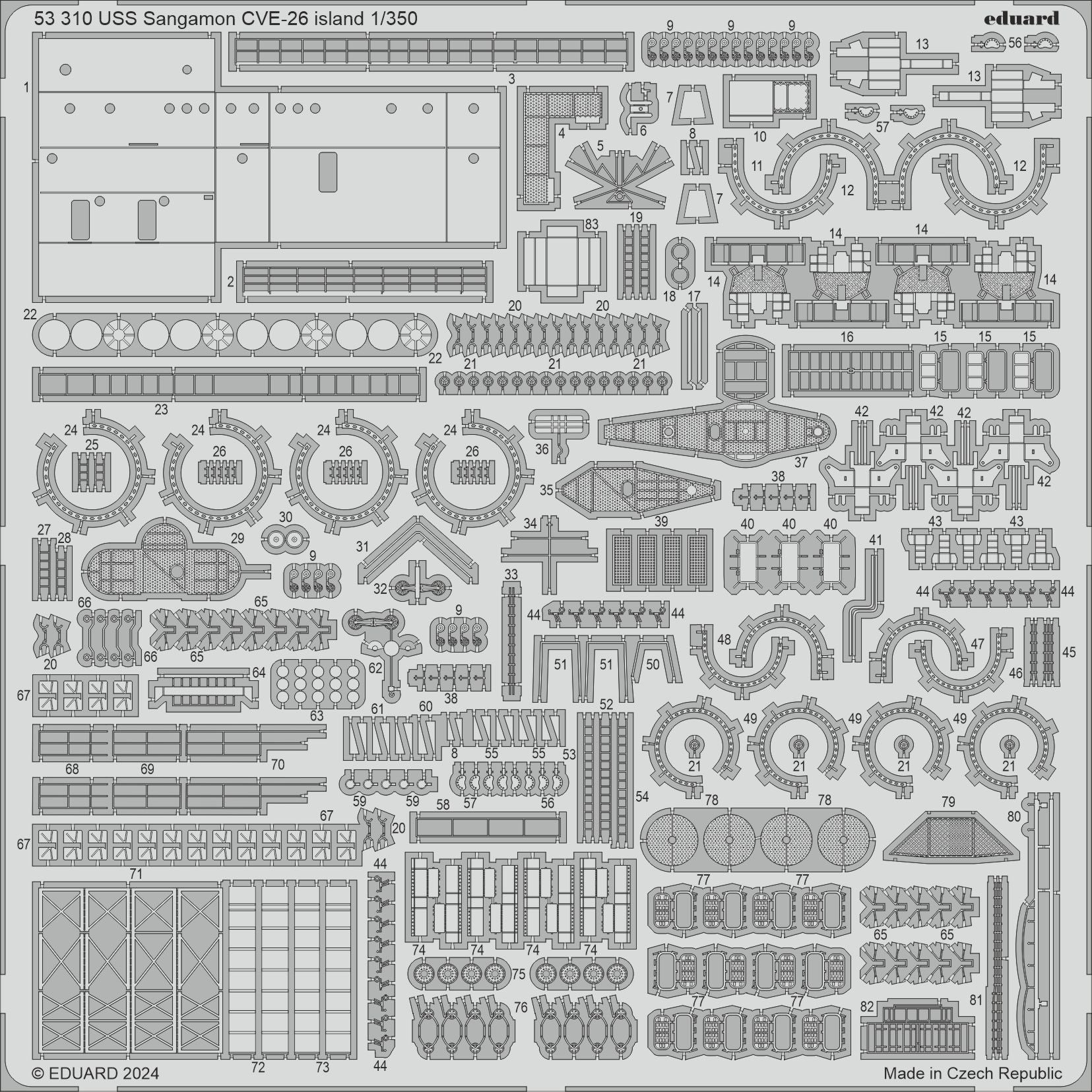 Eduard USS Sangamon CVE-26 island 1/350 (designed | Access Models