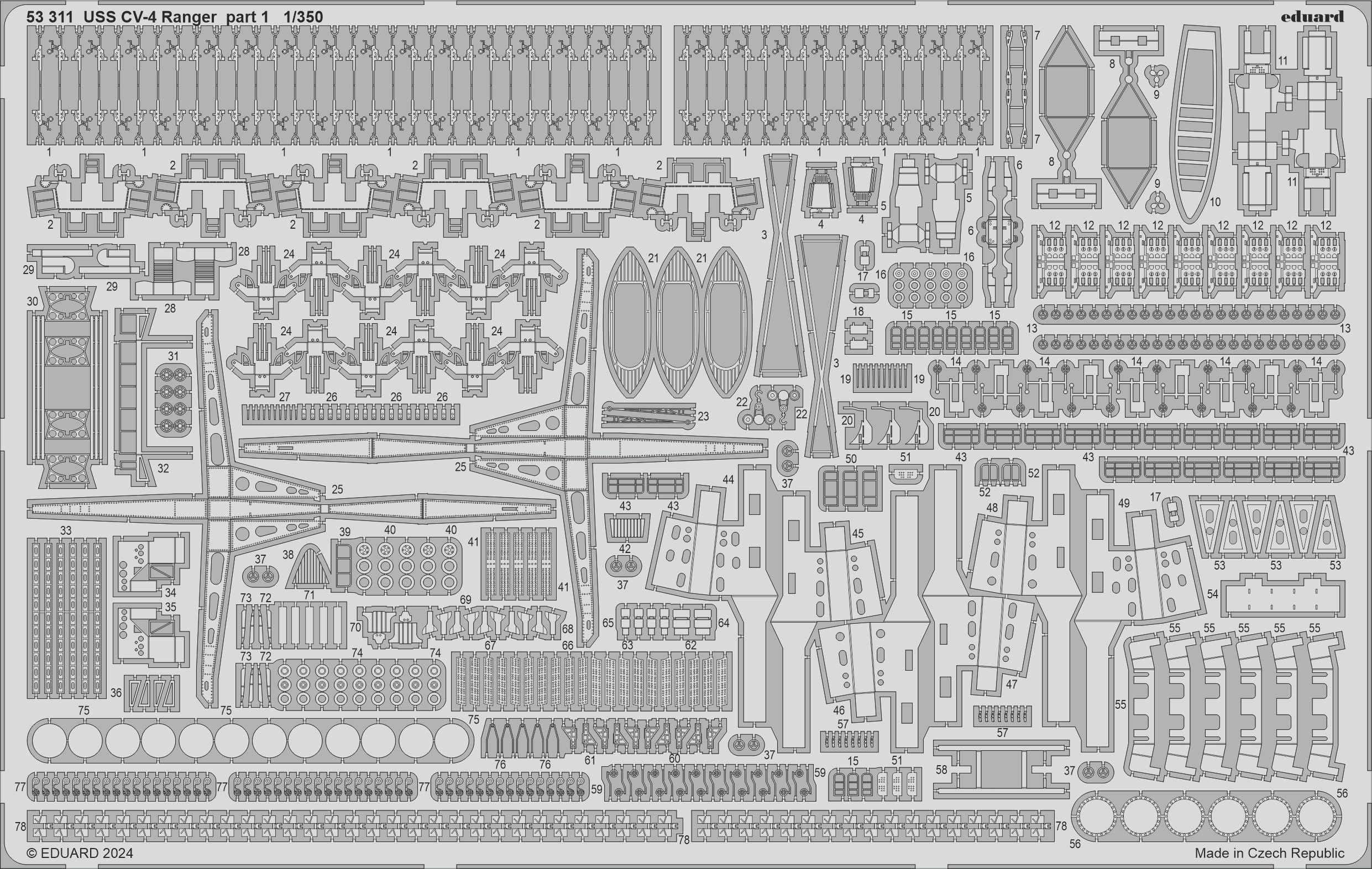 USS Ranger CV-4 part 1 1/350 (designed to be used with Trumpeter kits)