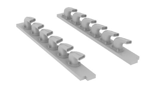 Messesrchmitt Bf-109G-6 exhaust stacks (designed to be used with Revell kits)