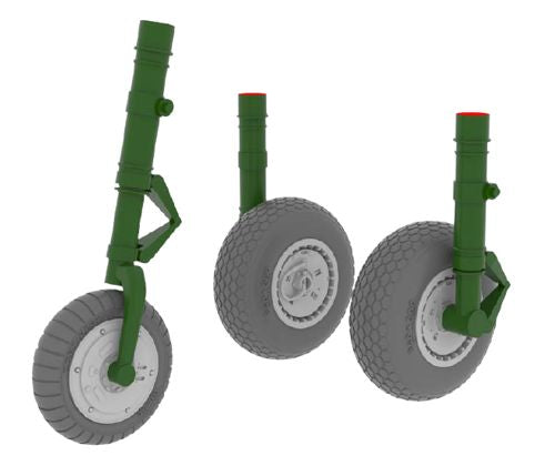 Messerschmitt Me-262 wheels with weighted tyre effect (designed to be used with Trumpeter kits) [Me-262A-1a Me-262A-2a Me-262B-1a/U1 Me-262A-1a]