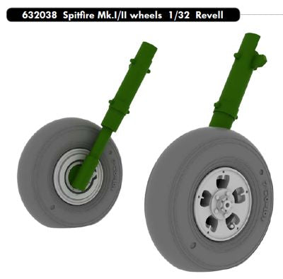 Supermarine Spitfire Mk.IIa wheels with weighted tyre effect (designed to be used with Revell kits)[Mk.I]