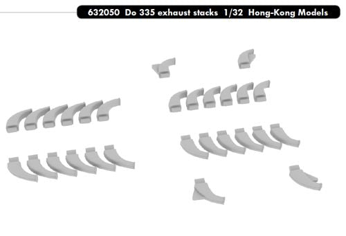 Dornier Do-335B-2 'Zerstorer' exhaust stacks (designed to be used with Hong Kong Models kits)