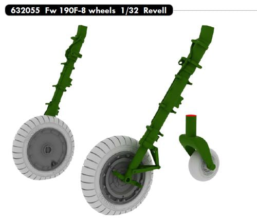 Focke-Wulf Fw-190F-8 wheels with weighted tyre effect (designed to be used with Revell kits)