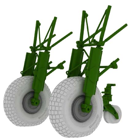 de Havilland Mosquito Mk.VI wheels with weighted tyre effect (designed to be used with Tamiya kits)