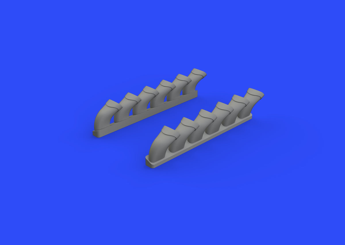 Supermarine Spitfire Mk.IXc exhaust stack - fishtail (designed to be used with Revell kits)