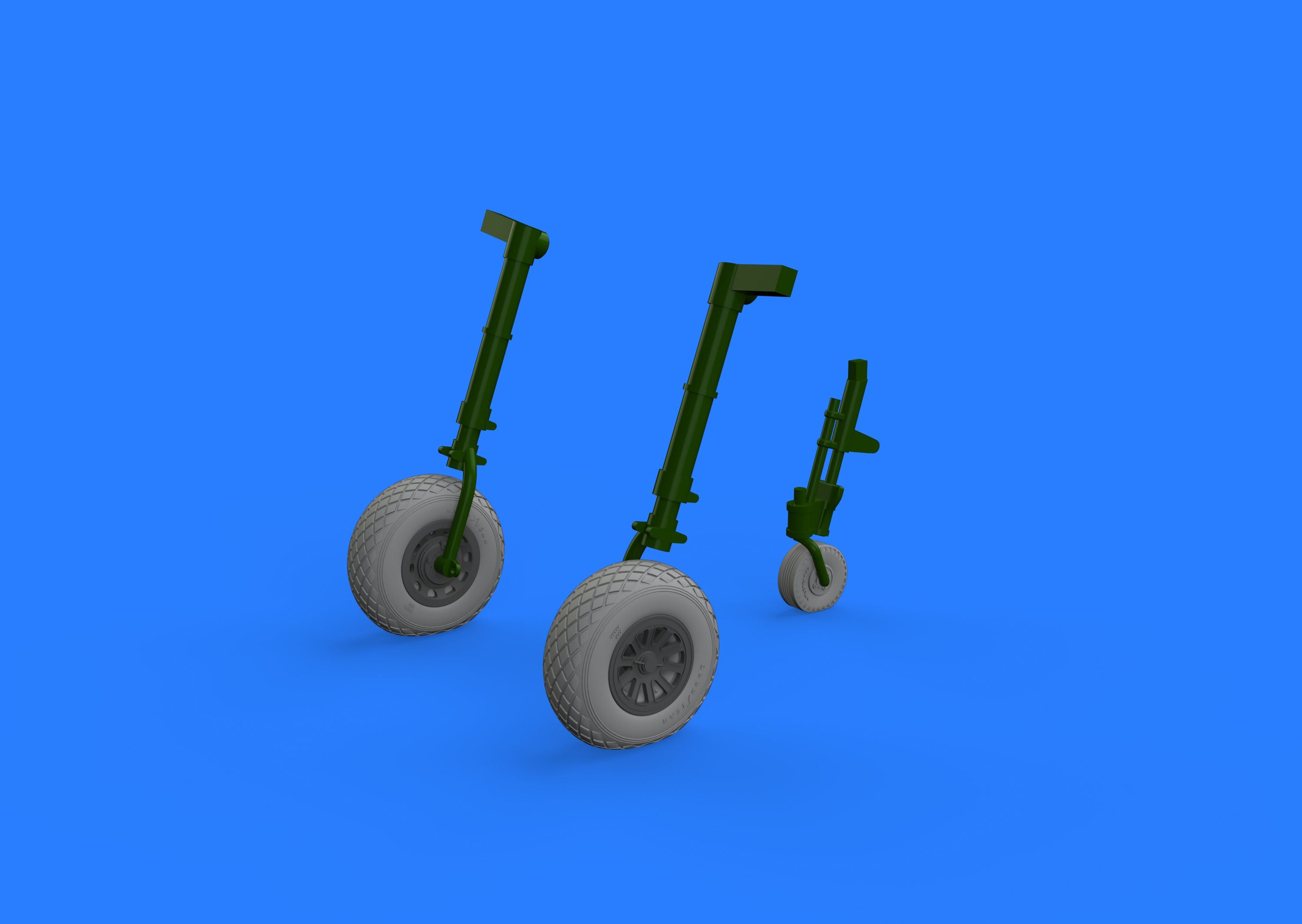 North-American P-51D Mustang New Tool wheels with weighted tyre effect (designed to be used with Revell kits)