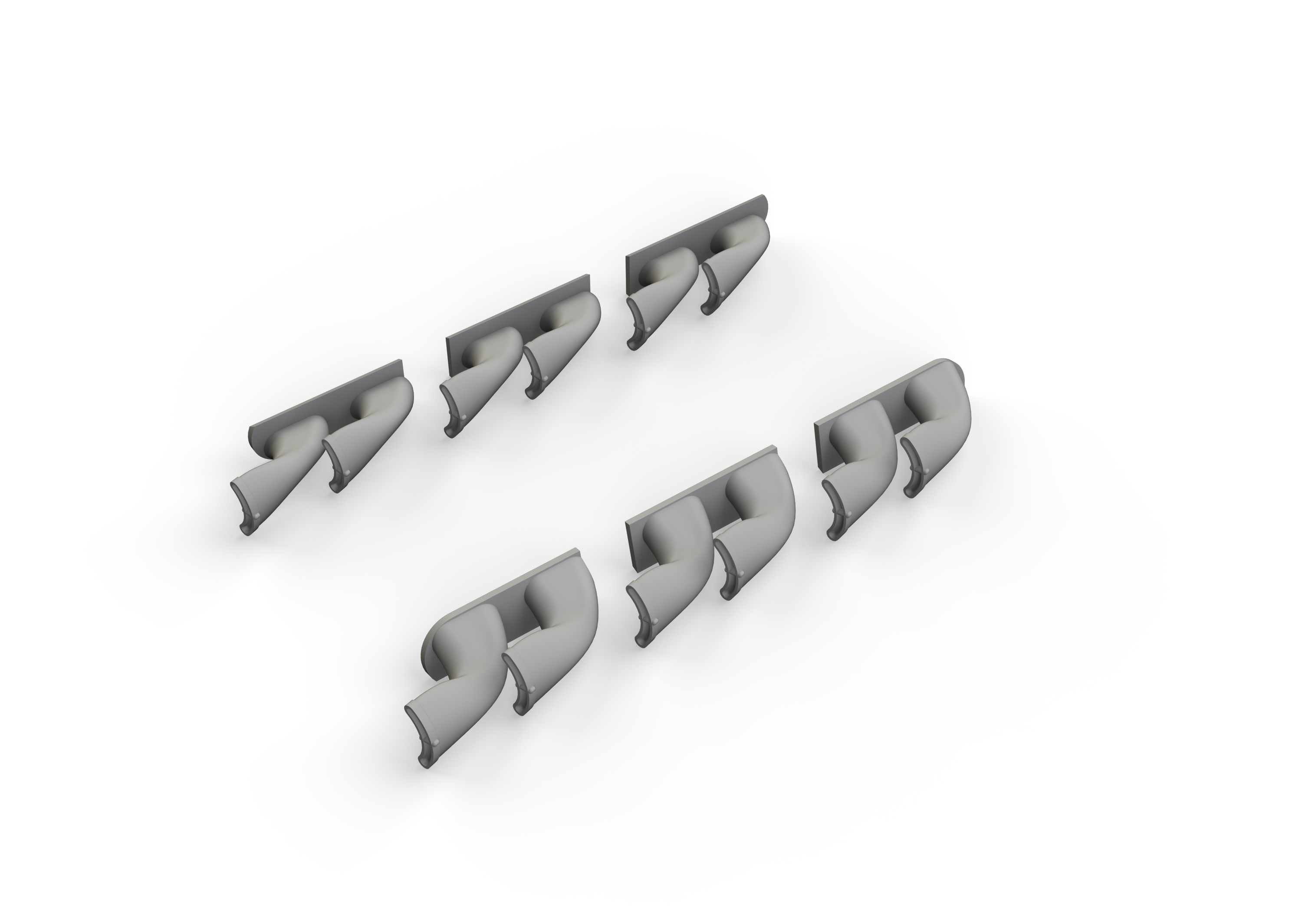 Curtiss P-40E Warhawk exhaust stacks fishtail (designed to be used with Hasegawa kits)