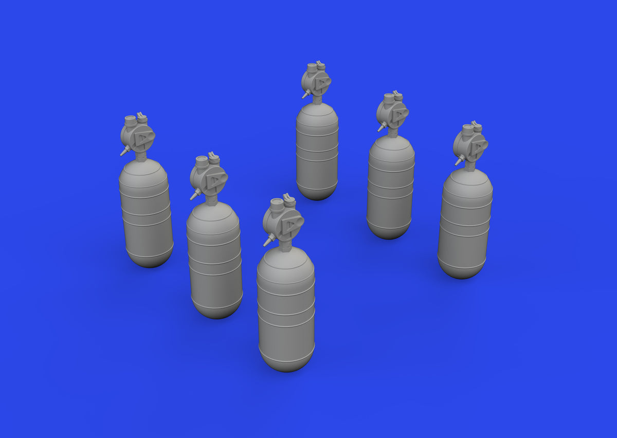 WWII USAAF oxygen cylinder A-6 (3D-Printed) 1/32