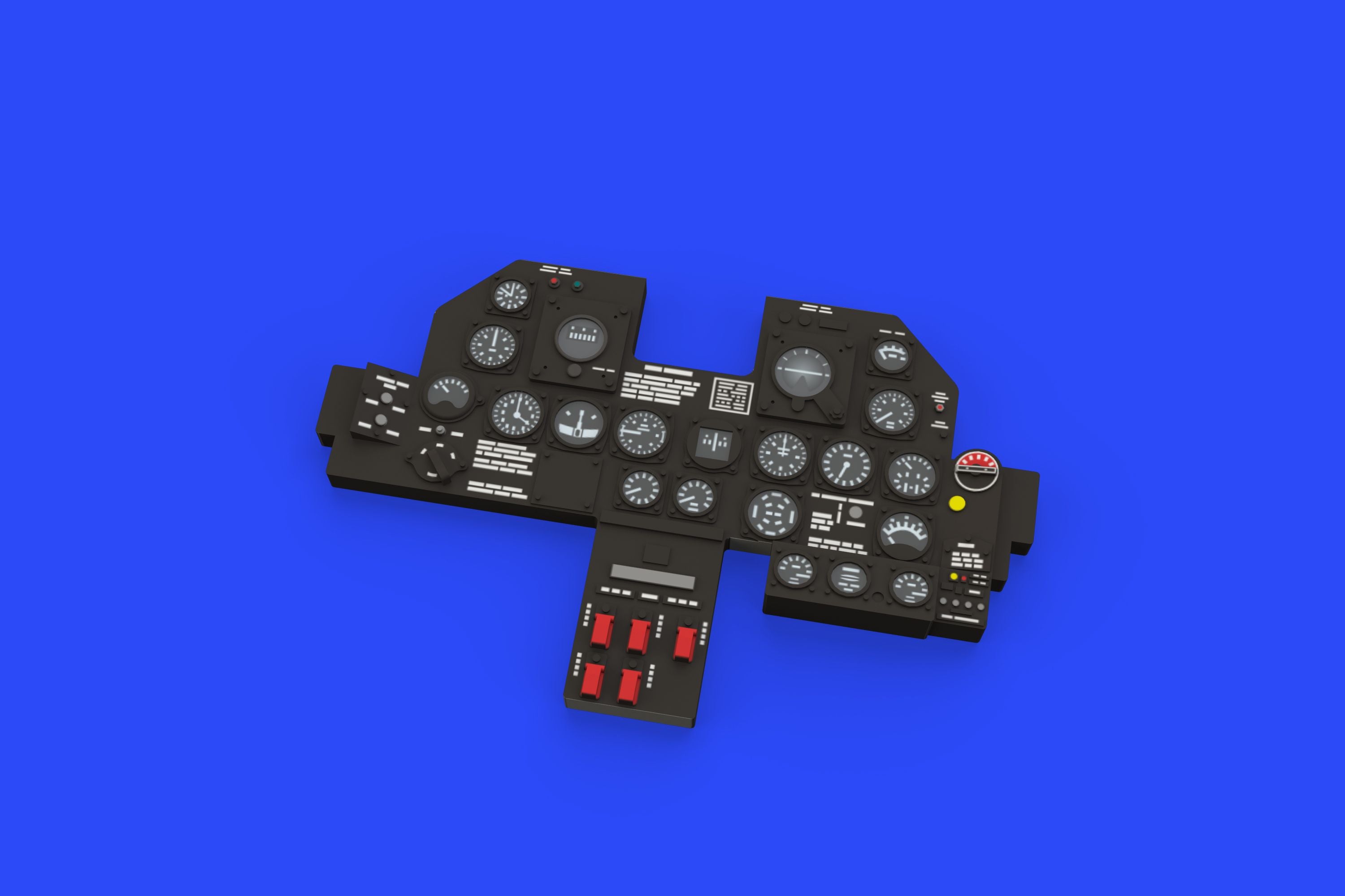 Republic P-47D Thunderbolt LooK set - Brassin pre-painted dashboard and STEEL seatbelts for P-47D (production blocks D-25, -26, -28) (designed to be used with Eduard kits and Hasegawa kits)