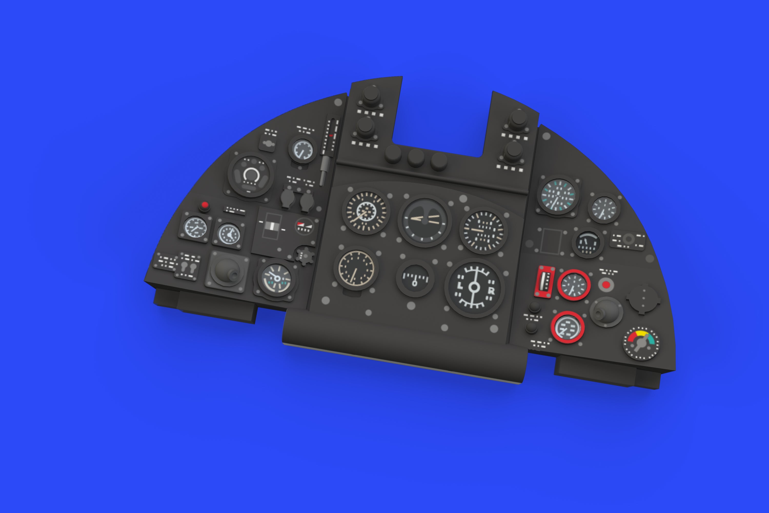 Hawker Typhoon Mk.Ib LooK set of Brassin pre-painted instrument panel (designed to be used with Hasegawa and Eduard kits)