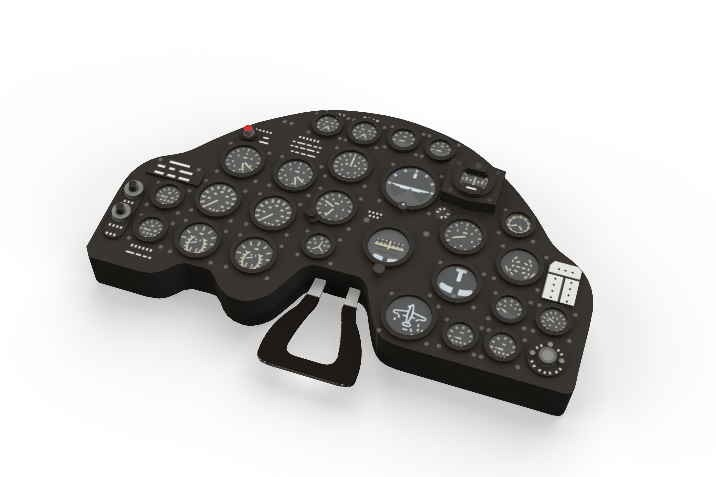 Lockheed P-38G Lightning LooK set of Brassin pre-painted instrument panel and steel seat belt (designed to be used with Tamiya kits) [P-38F/G]