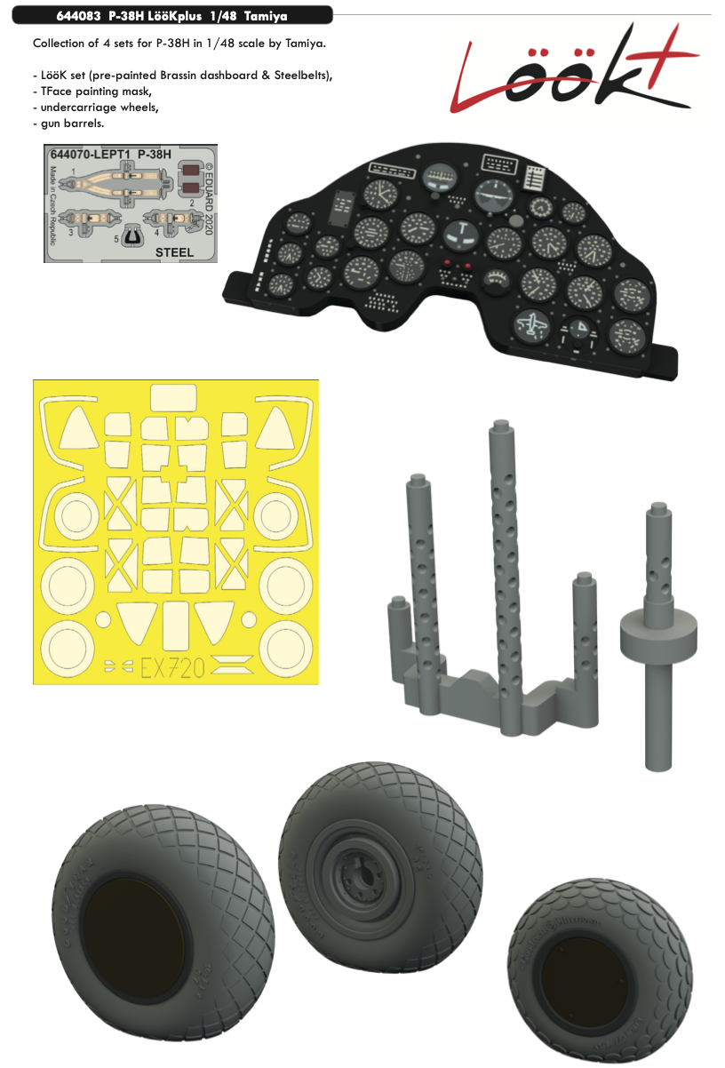 Lockheed P-38H Lightning LooK plus (designed to be used with Tamiya kits) (Eduard sold out February 2025)