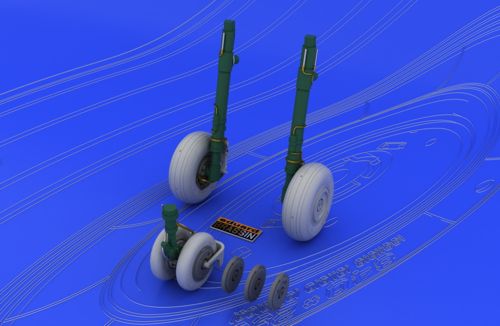 Mikoyan MiG-29A wheels with weighted tyre effect (designed to be used with Academy and Eduard kits)