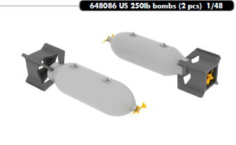 U.S. 250lb bombs (2 pcs) (designed to be used with Eduard kits)[North-American P-51D-5]