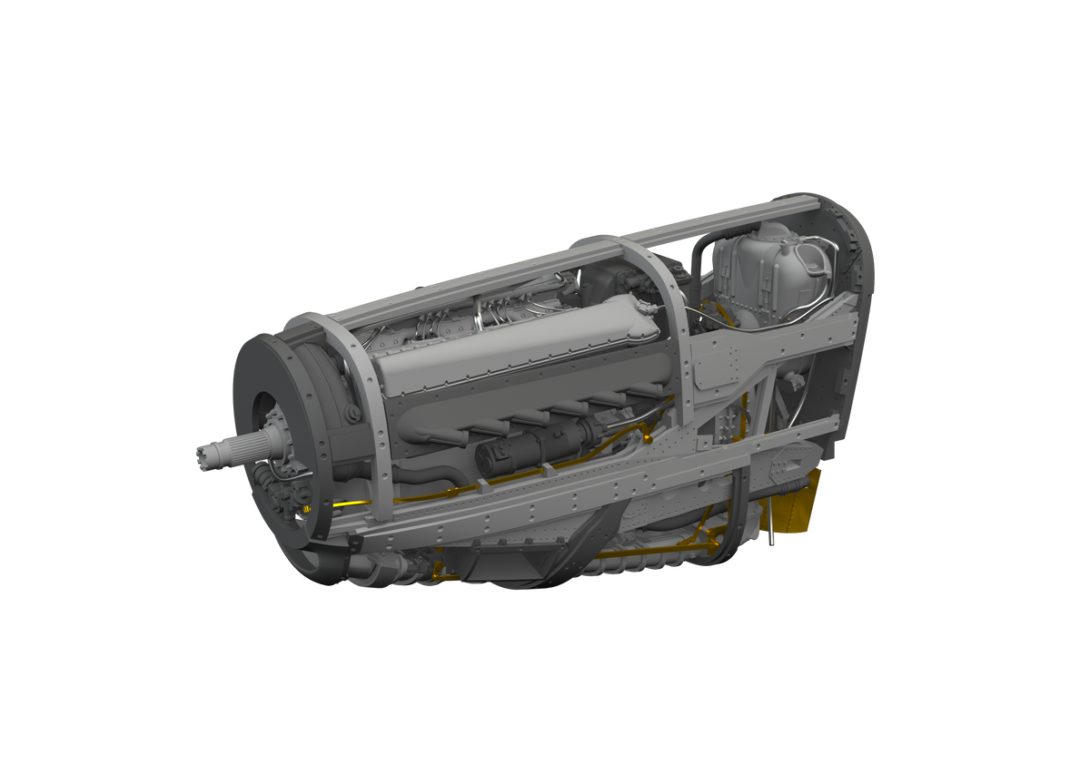 North-American P-51B/P-51C Mustang engine 1/48 (designed to be used with Eduard kits)