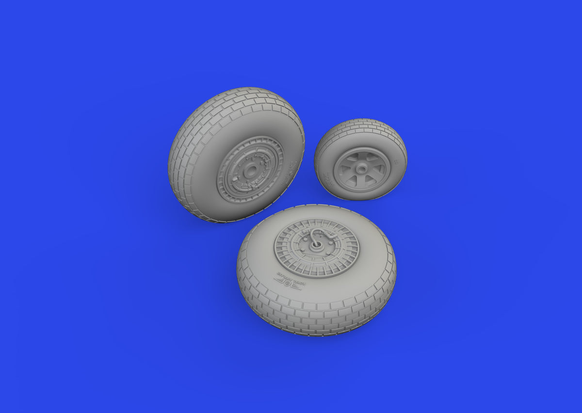 Martin B-26B Marauder wheels 1/48 (designed to be used with ICM UA UK kits)