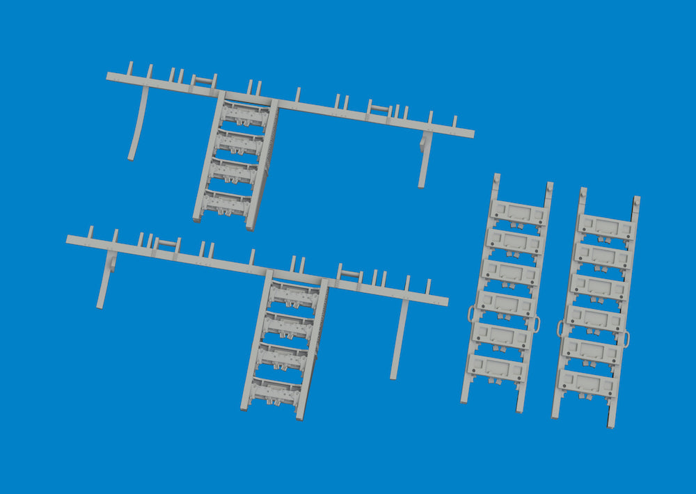 Martin B-26B Marauder bomb racks 3D-Printed 1/48 (designed to be used with ICM UA UK kits) [B-26F]