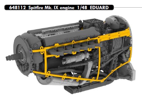 Supermarine Spitfire Mk.IXC engine (designed to be used with Eduard kits)