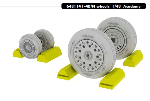 McDonnell F-4B/F-4N Phantom wheels with weighted tyre effect (designed to be used with Academy kits) [F-4B/N]
