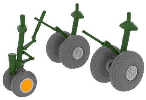 Boeing B-29A Superfortress wheels with weighted tyre effect (designed to be used with Revell kits)