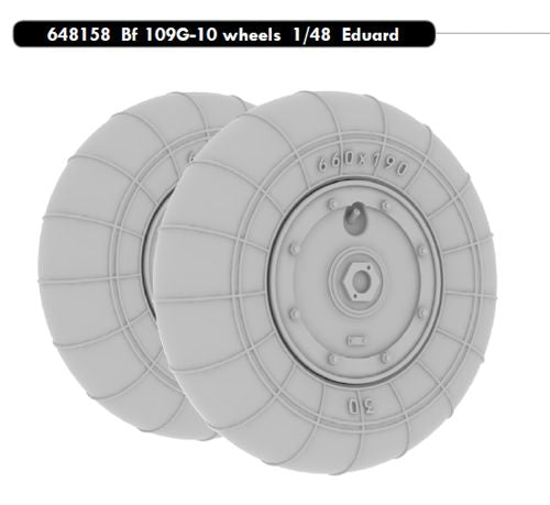 Messerschmitt Bf-109G-10 wheels with weighted tyre effect (designed to be used with Eduard kits)